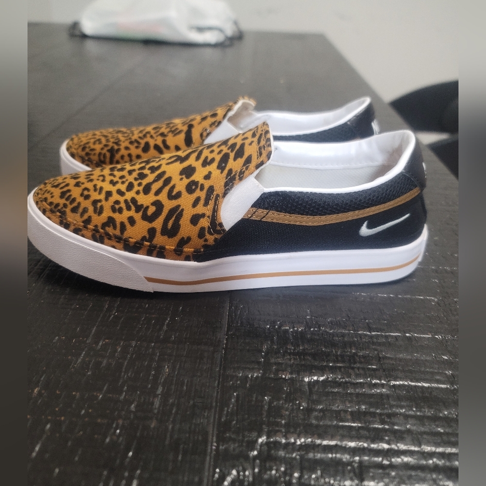 Nike Brown and White Slip-On Sneakers
